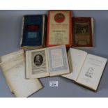 Box of books and maps to include; no.11 Pembroke and Carmarthen, The Temple classics, Gullivers