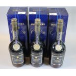 Three Cordon Bleu Martell cognac in original box, 700ml. (3) (B.P. 21% + VAT)