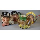 Four Royal Doulton character jugs to include; 'The Walrus and Carpenter' D6600, 'The Red Queen'
