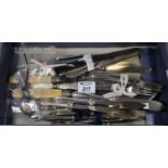 Shoe box of assorted plated flatware various. (B.P. 21% + VAT)