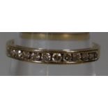 9ct white gold and diamond half eternity style ring. Ring size K&1/2. Approx weight 1.5 grams. (B.P.
