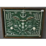 Decorative panel illustrating maritime knots and hitches. 44 x 61cm approx. Framed and glazed. (B.P.