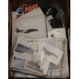 Box of ephemera to include; a Goldon Eagle stamp album with assorted stamps, Will's cigarette cards,