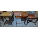 Three early 20th Century occasional tables, one of piecrust form, the other having barley twist