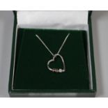 Clogau 9t white gold diamond set pendant on chain, (B.P. 21% + VAT)