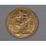Victorian gold full sovereign dated 1888. (B.P. 21% + VAT)