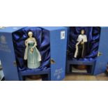 Two Royal Doulton figurines: Lady Diana Spencer and His Royal Highness the Prince of Wales, in their