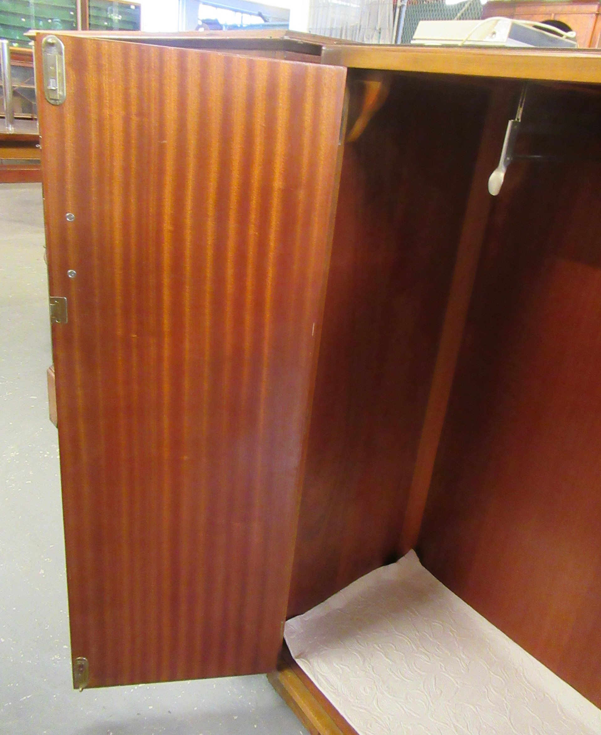 Art Deco design walnut two door blind panelled gentleman's free standing wardrobe. (B.P. 21% + VAT) - Image 3 of 7