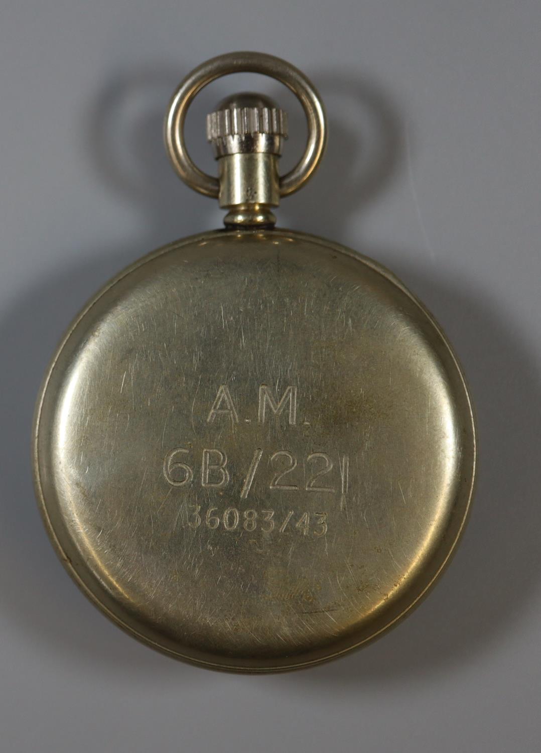 Military open faced pocket watch marked A.M6B/221. (B.P. 21% + VAT) - Image 2 of 2