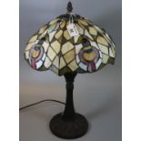 Modern Tiffany style lead glazed table lamp and shade. 48cm high approx. (B.P. 21% + VAT)