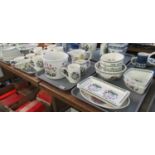 Six trays of Portmeirion pottery 'The Botanic Garden' design items to include; various trays, bowls,