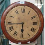 Late 19th/early 20th Century mahogany framed fusee school type wall clock. (B.P. 21% + VAT)