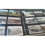 Postcards collection in large black boxed album; topographical with Welsh interest, humorous,