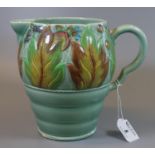 Mid Century Clarice Cliff for Newport Pottery Art Deco style jug in the Celtic leaf and berry
