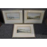 After Elizabeth Haines, three Welsh topographical coastal studies, coloured limited edition