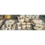Five trays of Royal Albert 'Old Country Roses' English fine bone china tea, coffee and dinnerware