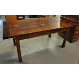 Good quality oak refectory table standing on square chamfered legs, 17th Century style. 182 x 90 x