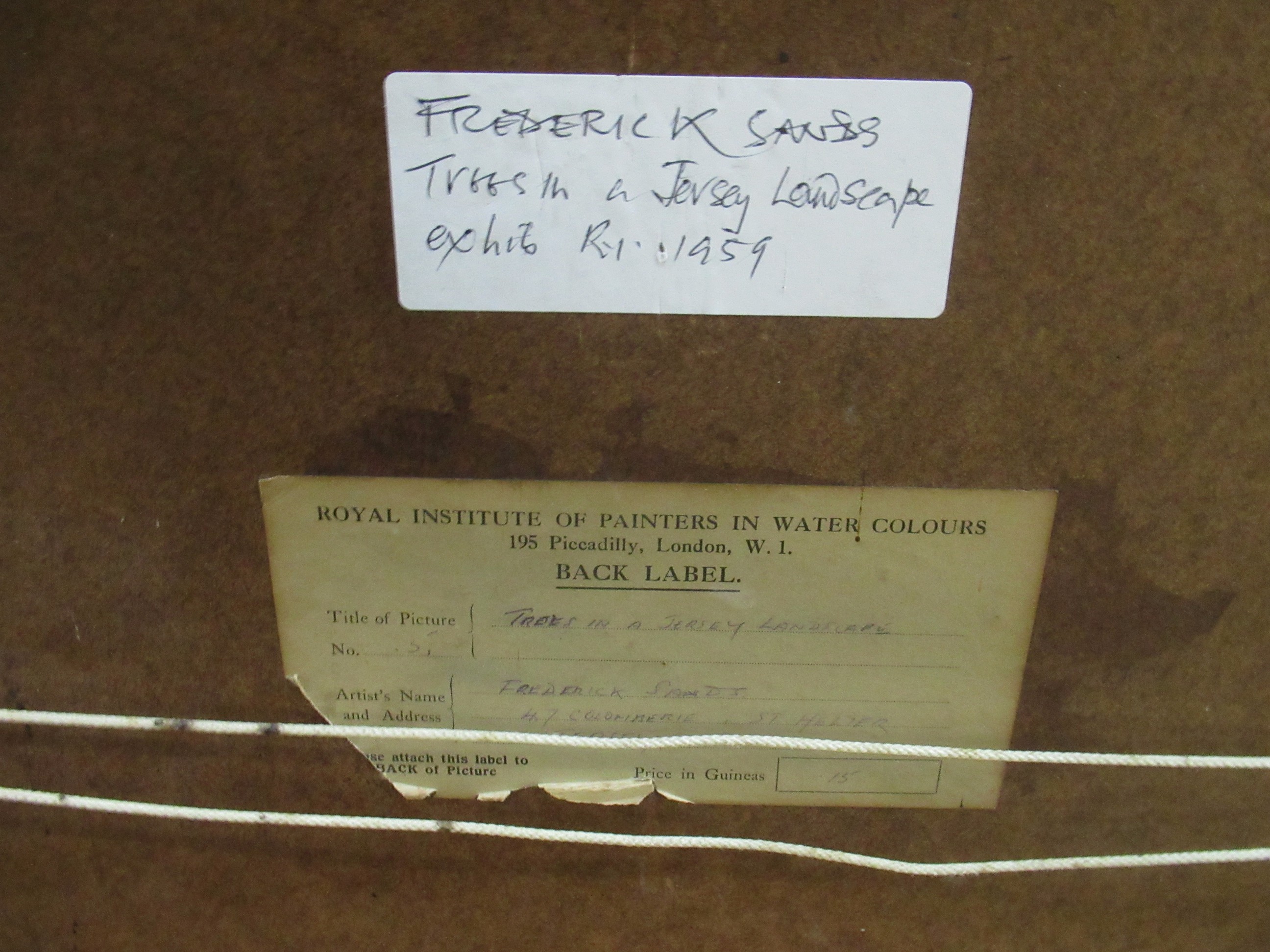 Frederick Sands, 'Trees in a Jersey landscape', exhibited Royal Institute of Painters in - Image 3 of 4