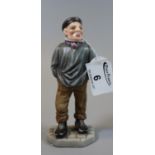 Victorian Worcester porcelain figure of a man in a hat on a naturalistic tiled base, Victorian
