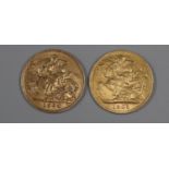 Two gold half sovereigns dated 1903 & 1904. (2) (B.P. 21% + VAT)