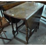 Early 20th century oak barley twist gate leg table. (B.P. 21% + VAT)