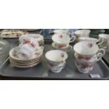 Tray of Royal Albert English bone china 'Lavender Rose' design part teaset. (B.P. 21% + VAT)