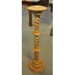 Beech barley twist torchere stand. (B.P. 21% + VAT)