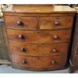 Victorian mahogany bow front chest with two short and three long drawers. (B.P. 21% + VAT)