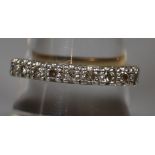 9ct gold and diamond half eternity style ring. Ring size Q. Approx weight 2.8 grams. (B.P. 21% +