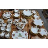 Five trays of Royal Albert 'Old Country Roses' to include: three teapots, fifteen cups and saucers