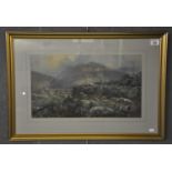 T Wester Lloyd, deerstalking in the Highlands, signed, watercolours. 30 x 52cm approx, framed. (B.P.