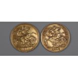 Two gold half sovereigns dated 1906 & 1910. (2) (B.P. 21% + VAT)