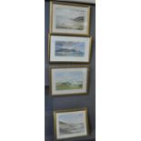 Two entitled 'Pwlldu Bay, Gower' and another 'Pennard Castle, Gower', watercolours, together with