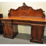 Victorian mahogany twin pedestal chiffonier. 202 x 70 x 175cm approx. (B.P. 21% + VAT)