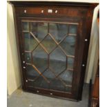 19th Century oak astragal glazed single door hanging corner cabinet. (B.P. 21% + VAT)