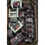 Tray of Oxford Fire & Commercials diecast model vehicles in original boxes; fire engines, lorries,