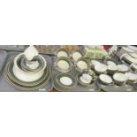 Six trays of Royal Doulton English fine bone china 'Vanborough' H4492 design dinner and teaware