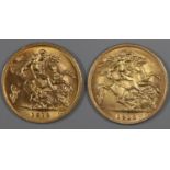 Two gold half sovereigns dated 1913 & 1912. (2) (B.P. 21% + VAT)