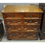 Jacobean style oak straight front chest of four drawers, 20th Century. (B.P. 21% + VAT)