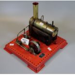 Griffin & George Ltd. working live steam stationary engine on square base. Spirit fired. (B.P. 21% +