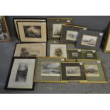 Group of assorted topographical and other prints and etchings, various. (15) (B.P. 21 + VAT)