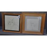 Vera Bassett (Pontarddulais, Welsh 20th century), two portrait studies. Signed, pencil. 22 x 21 cm &