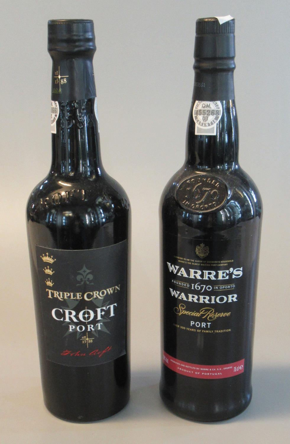Triple Crown Croft Port, 75cl. 20% vol. Together with a Warre's Warrior Special Reserve Port,