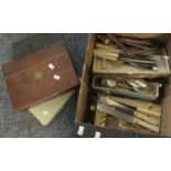 Box of assorted cutlery, EPNS and bone handled to include: fish knives and forks, spoons, dinner