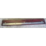 Mahogany cased vintage straight edged ruler made in Sheffield.