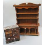 Early 20th century Japanese miniature chest of drawers, together with a mid century miniature pine