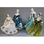 Three Royal Doulton bone china figurines to include 'Simone' HN2378, 'Janine' HN2461, and figure