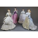 Four Royal Doulton porcelain figurines to include 'The Last Waltz', 'Jessica' and 'Charlotte',