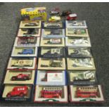 Box of mainly Diecast model vehicles to include Day Gone Vangaurds, Vanguards 1:43 scale model of