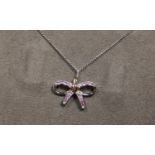 Clogau, 'Tree of Life' bow pendant on chain. (B.P. 21% + VAT)